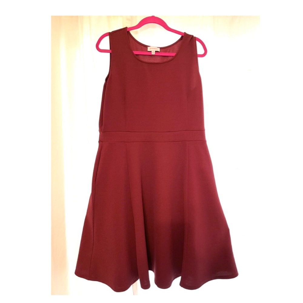 Molly & Isadora burgundy skater dress, size 1X.